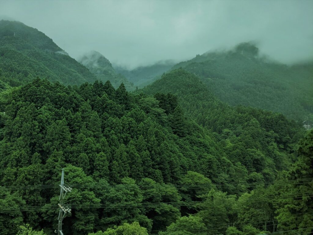 Mountains between Kori and Hatonosu Stations